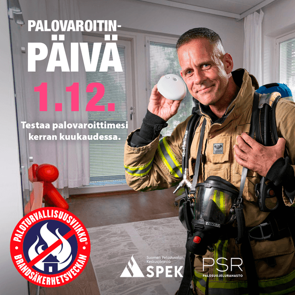 Palovaroitinpäivä 1. joulukuuta — testaa palovaroittimesi kuukausittain